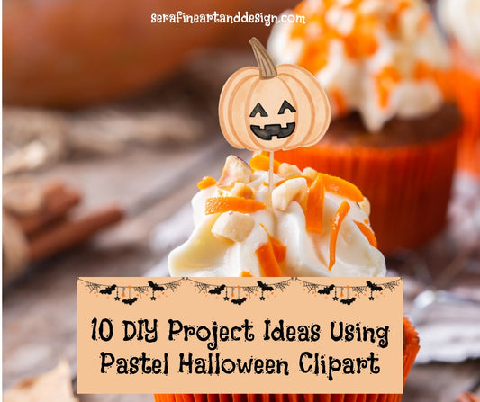 DIY Project Ideas Using Pastel Halloween Clipart By Serafine Design Studio