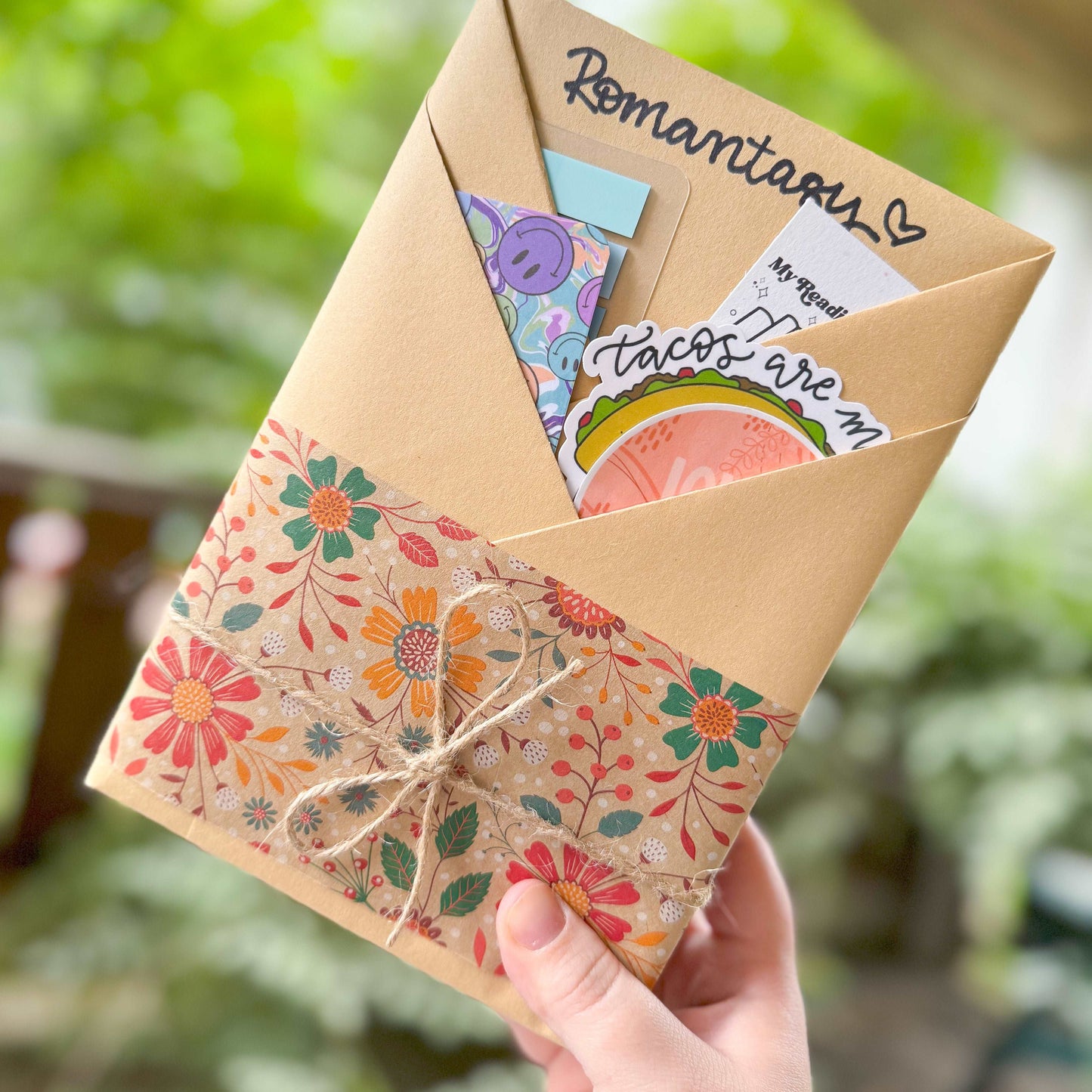Blind Date With A Book Gift Bundle for Book Lovers with Handmade Bookmarks, Stickers, and Book Accessories