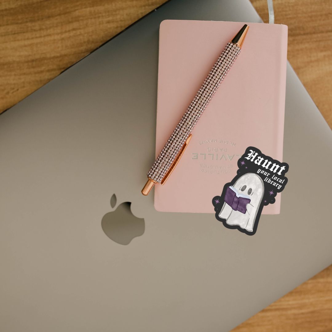 Haunt Your Local Library Ghost Sticker | Book Lover Kindle Stickers