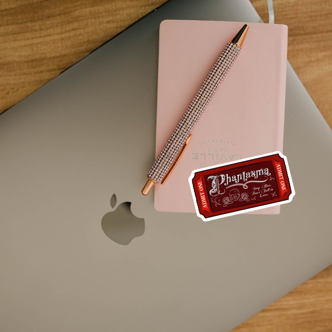 Phantasma Ticket Sticker | Stay Alive, Don’t Fall In Love | Wicked Games by Kaylie Smith | Officially Licensed