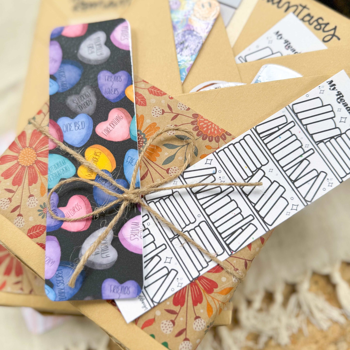 Blind Date With A Book Gift Bundle for Book Lovers with Handmade Bookmarks, Stickers, and Book Accessories