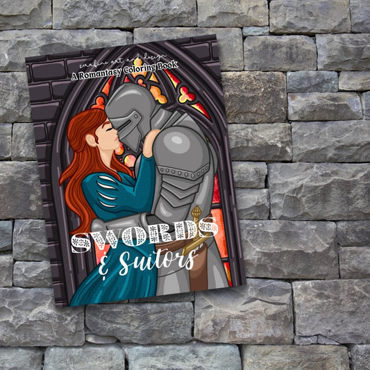 Swords & Suitors: A Romantasy Coloring Book by Serafine Art and Design
