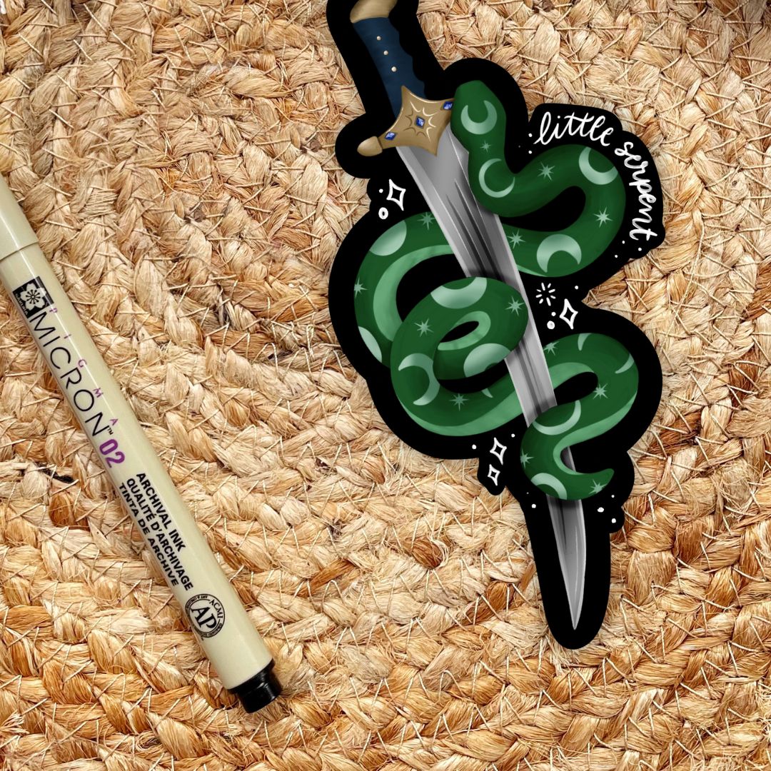 Little Serpent Sword Sticker | Carissa Broadbent Serpent & The Wings of Night Officially Licensed