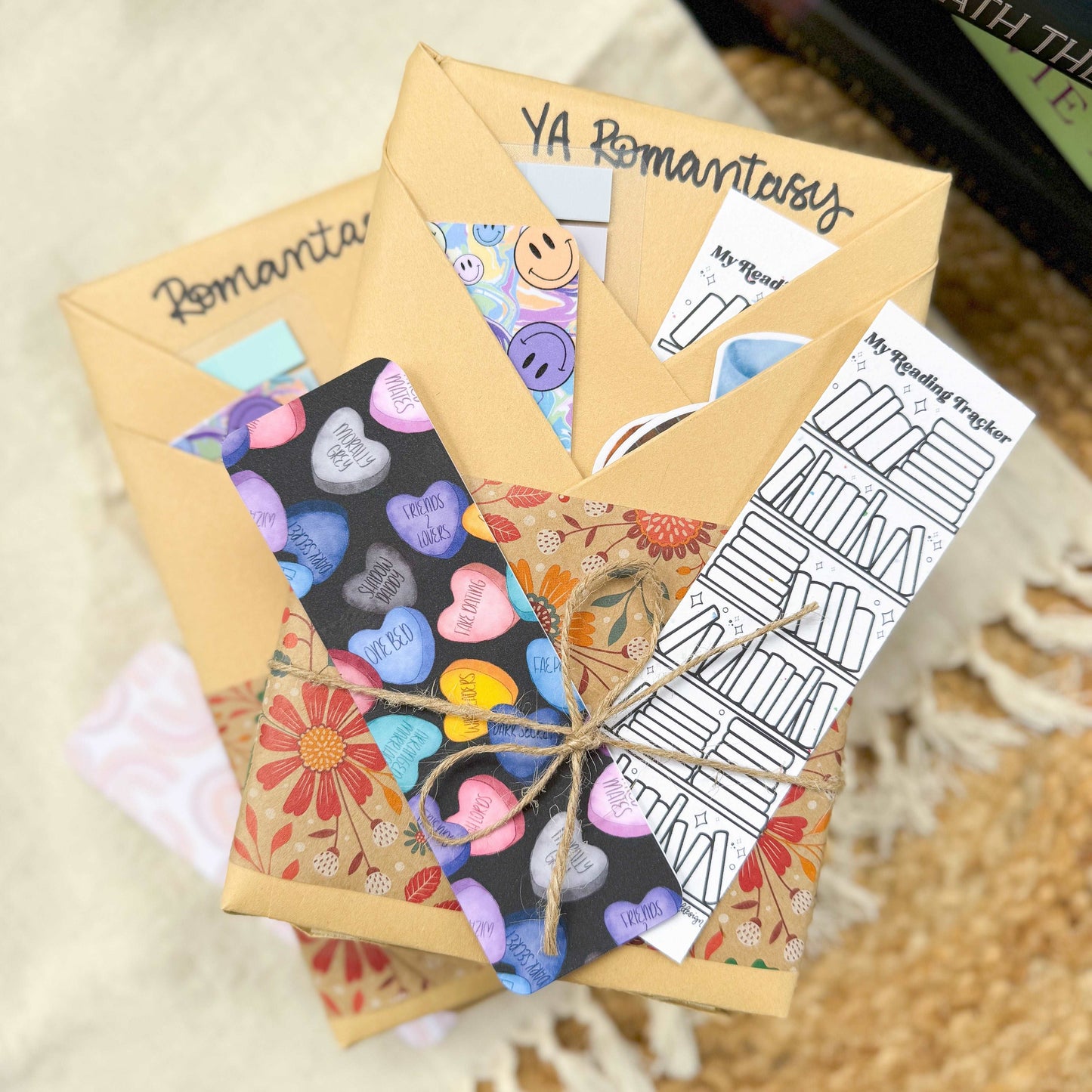 Blind Date With A Book Gift Bundle for Book Lovers with Handmade Bookmarks, Stickers, and Book Accessories