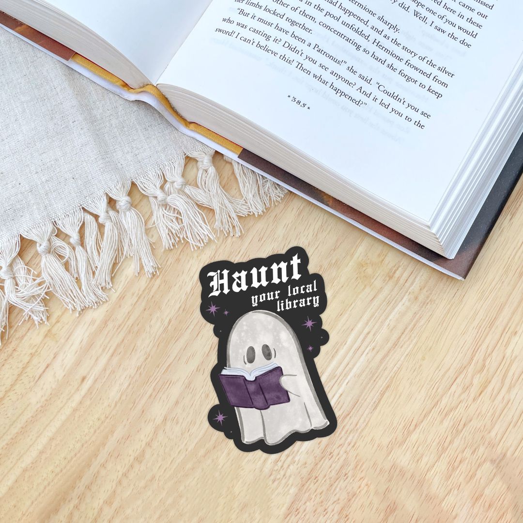 Haunt Your Local Library Ghost Sticker | Book Lover Kindle Stickers