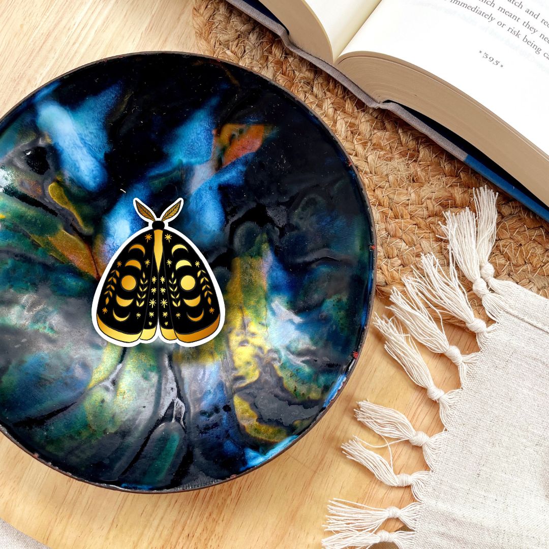 Moth Celestial Sticker | Moon Phase Art | 90s Celestial
