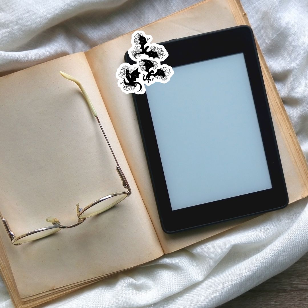 Floral Dragons Sticker | Fantasy Romance Book Merch