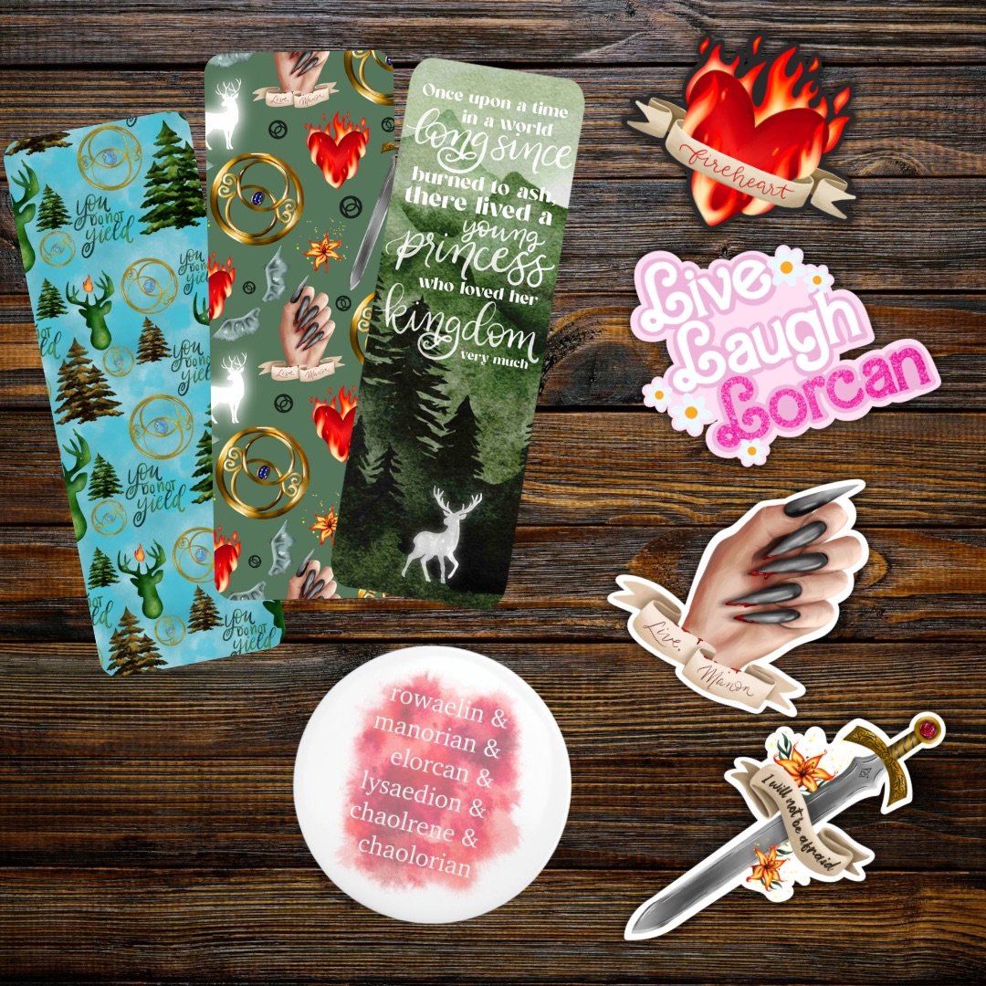 Throne of Glass Sticker/Bookmark/Button Bundle