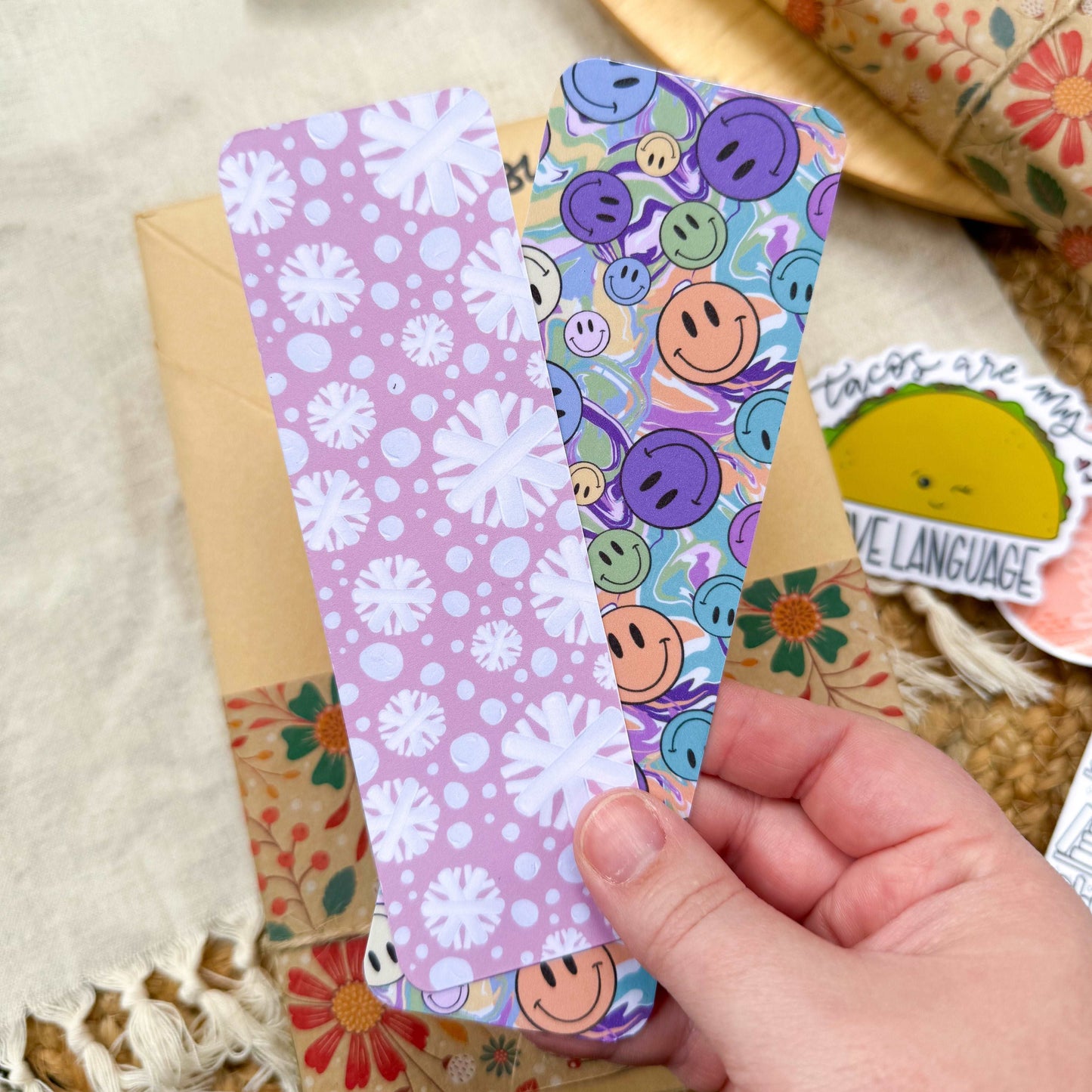 Blind Date With A Book Gift Bundle for Book Lovers with Handmade Bookmarks, Stickers, and Book Accessories