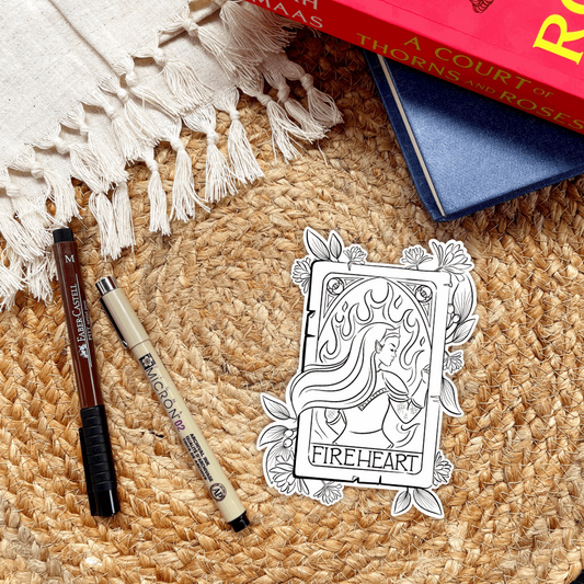 Aelin Fireheart Character Card Sticker | Bookish | Sarah J Maas | Throne of Glass - Serafine Art & Design -