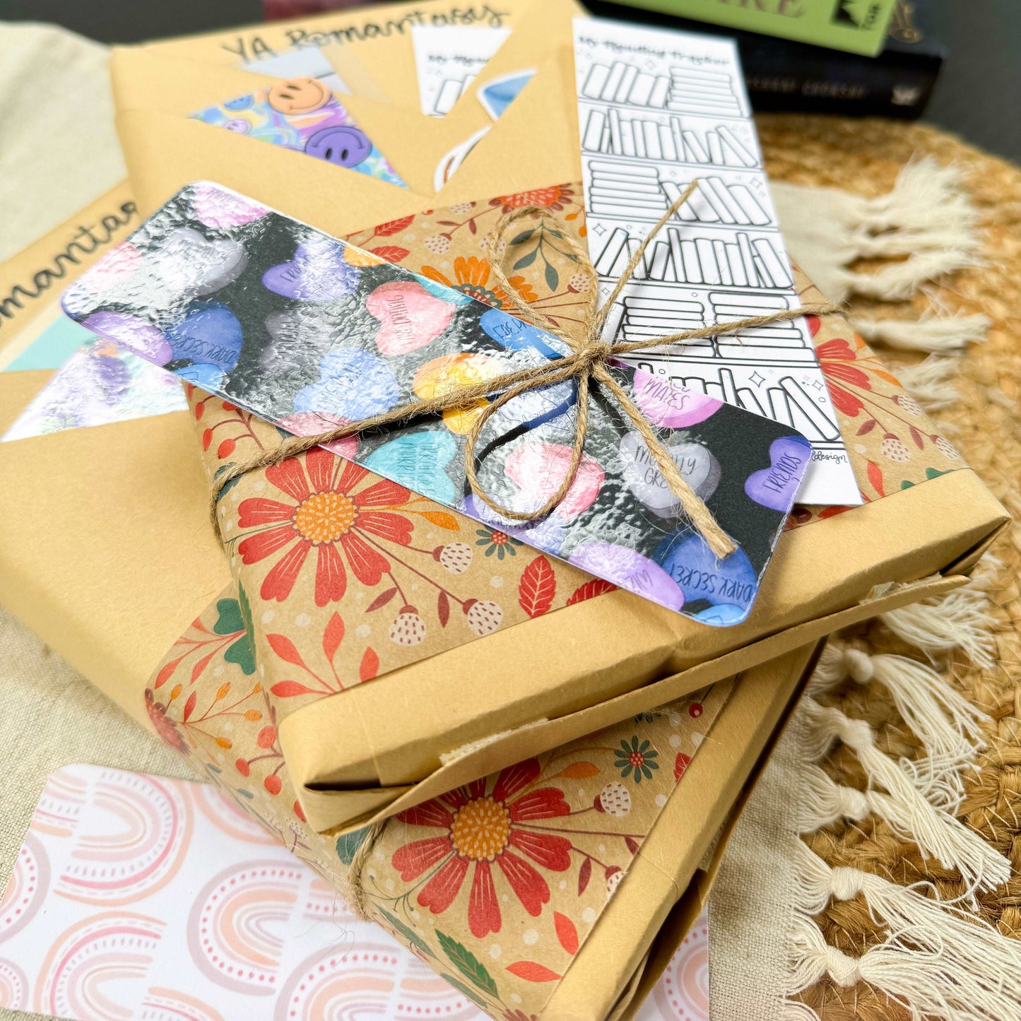 Blind Date With A Book Gift Bundle for Book Lovers with Handmade Bookmarks, Stickers, and Book Accessories