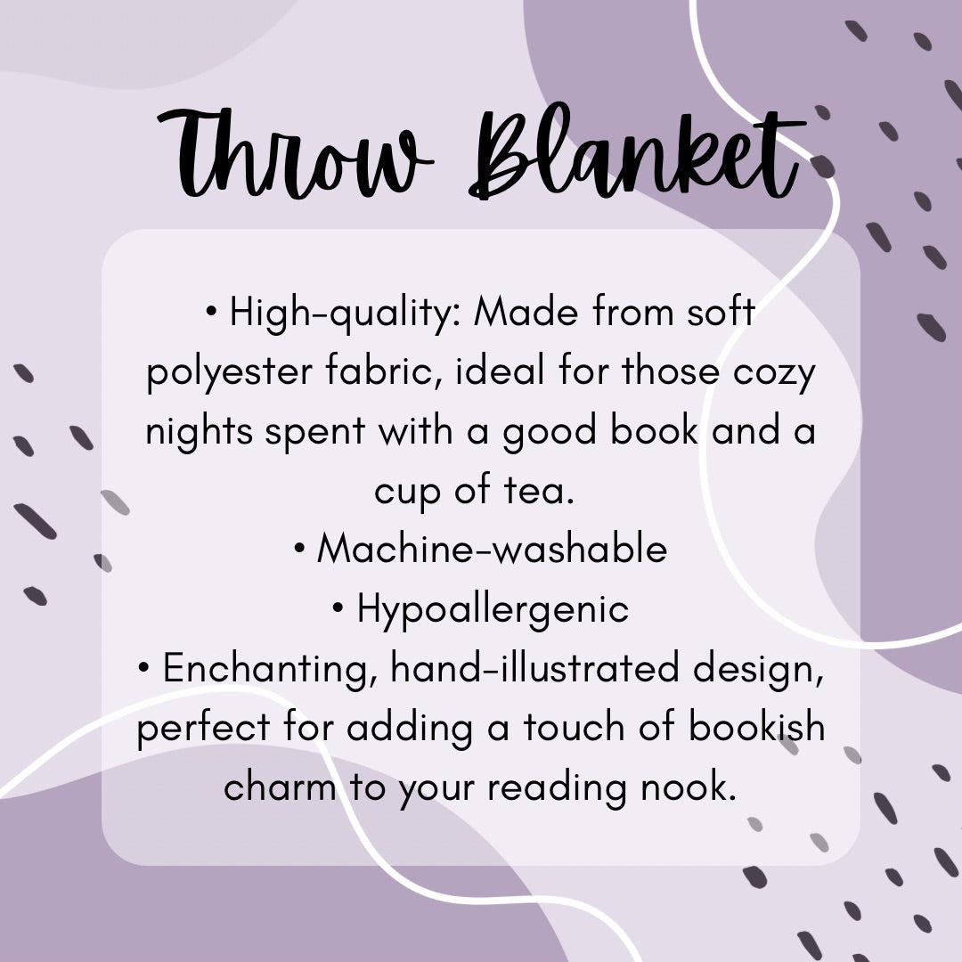 Bookish Academy Throw Blanket - Serafine Art & Design -