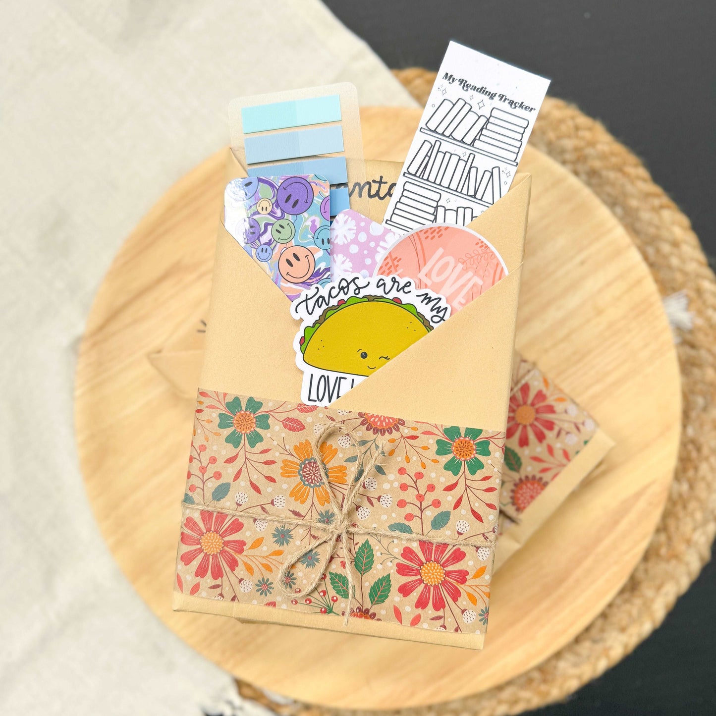 Blind Date With A Book Gift Bundle for Book Lovers with Handmade Bookmarks, Stickers, and Book Accessories