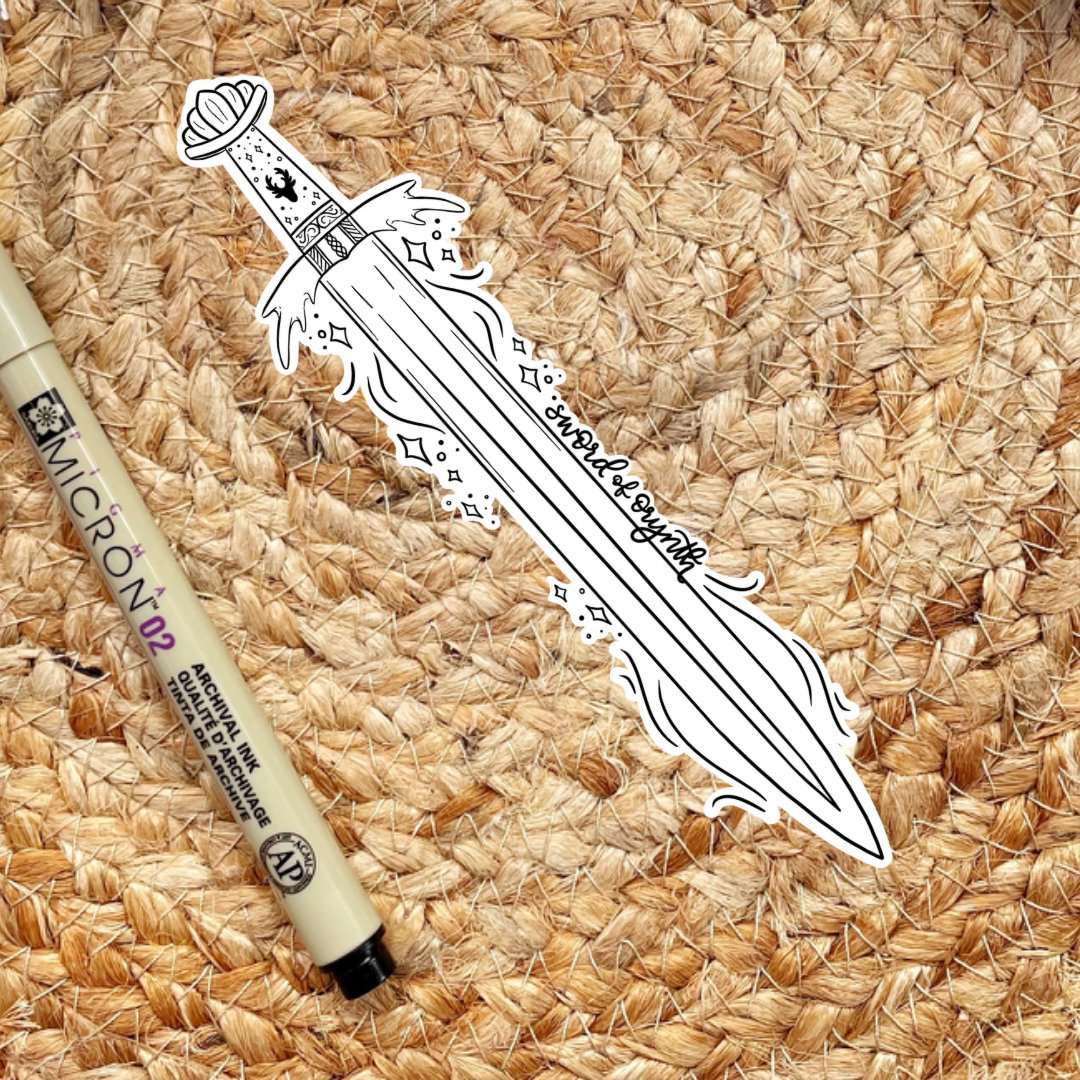 Fantasy Sword Stickers | Throne of Glass | Bookish Stickers - Serafine Art & Design -