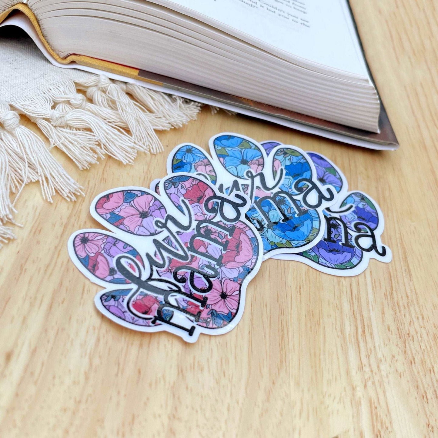 Floral Paw Print Sticker | Fur Mama Sticker - Serafine Art & Design -