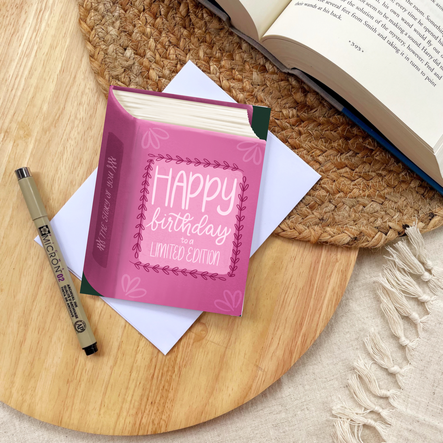 Happy Birthday To A Limited Edition Card | Bookish Greeting Cards - Serafine Art & Design -