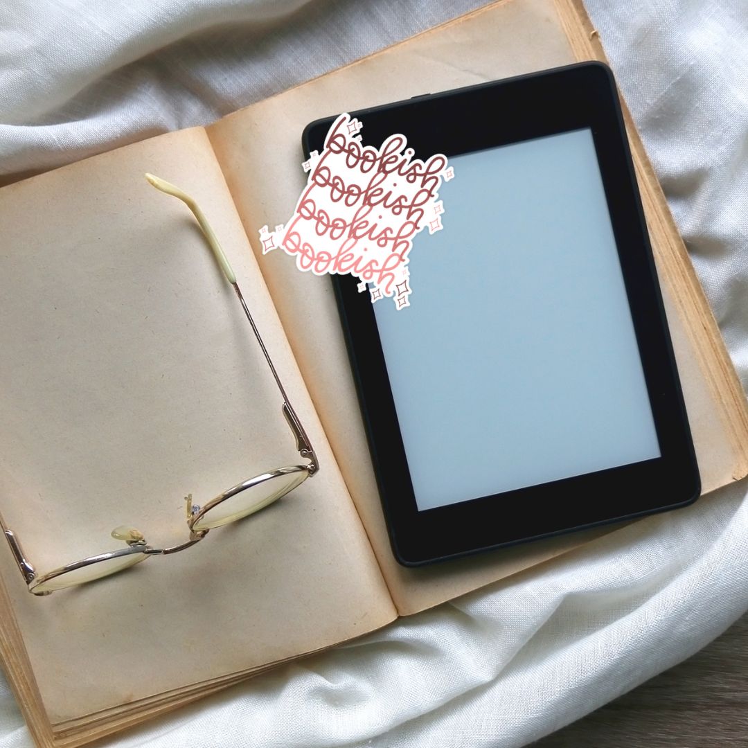 Pink Bookish Sticker with Sparkles | Cute Kindle Stickers