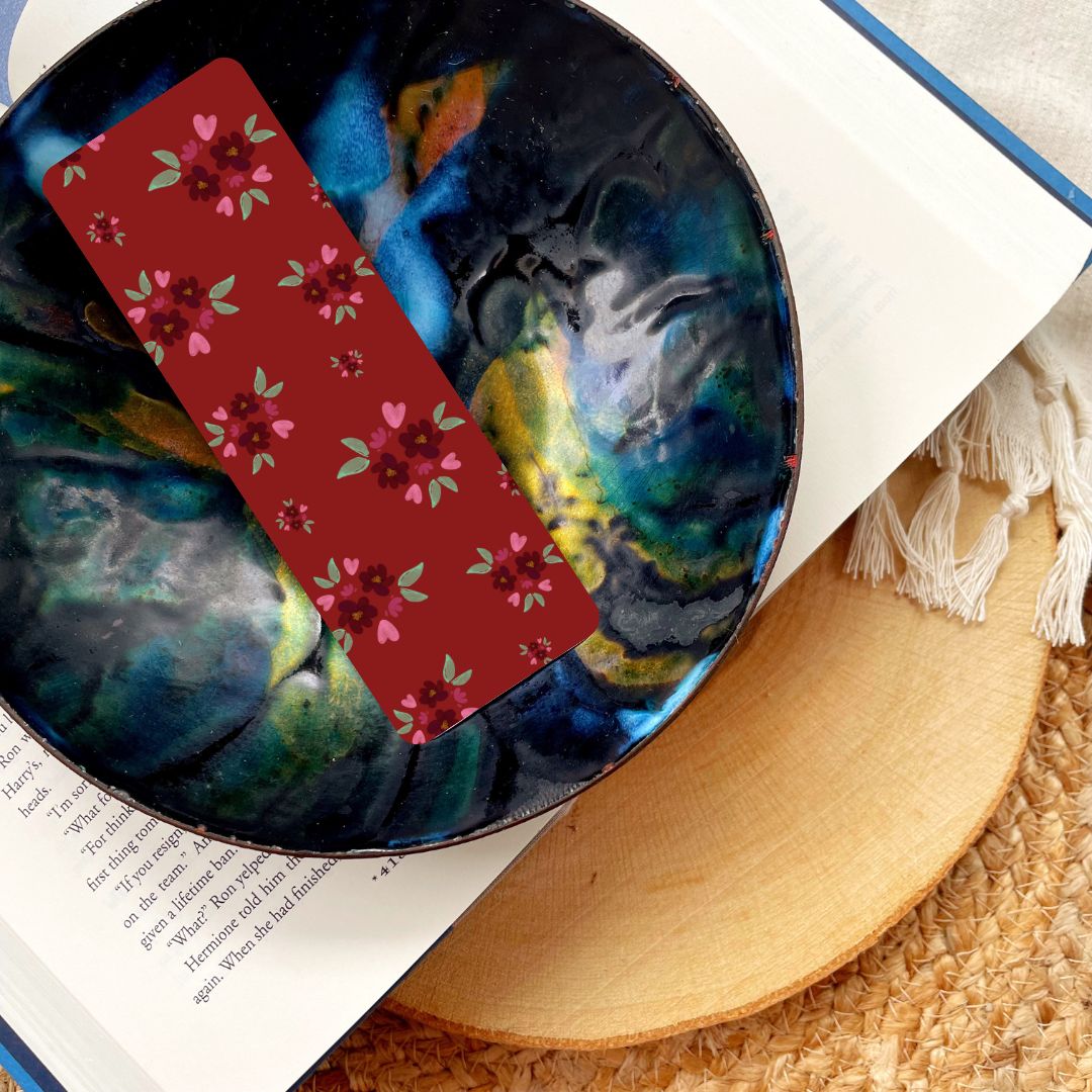 Romantic Red Florals Bookmark