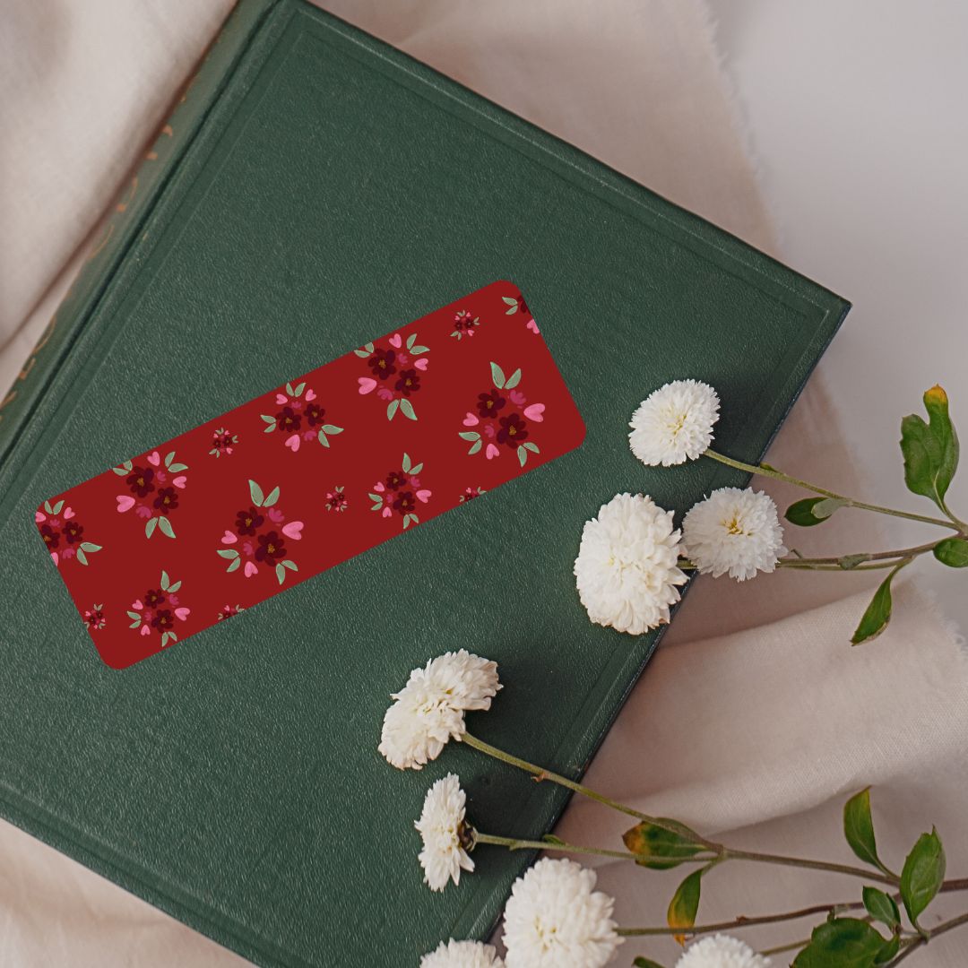 Romantic Red Florals Bookmark