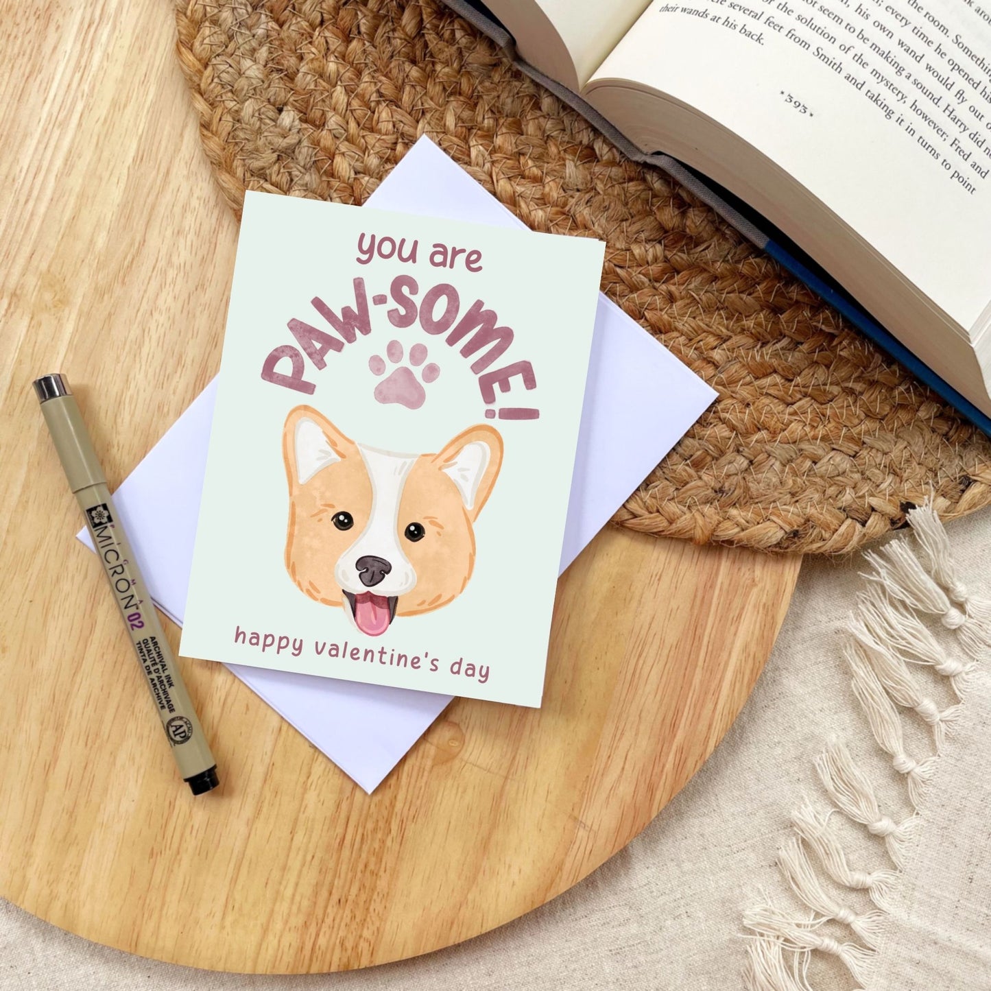 You Are Paw-some Corgi Valentine’s Day Card | Cute Dog Lover Greeting Cards