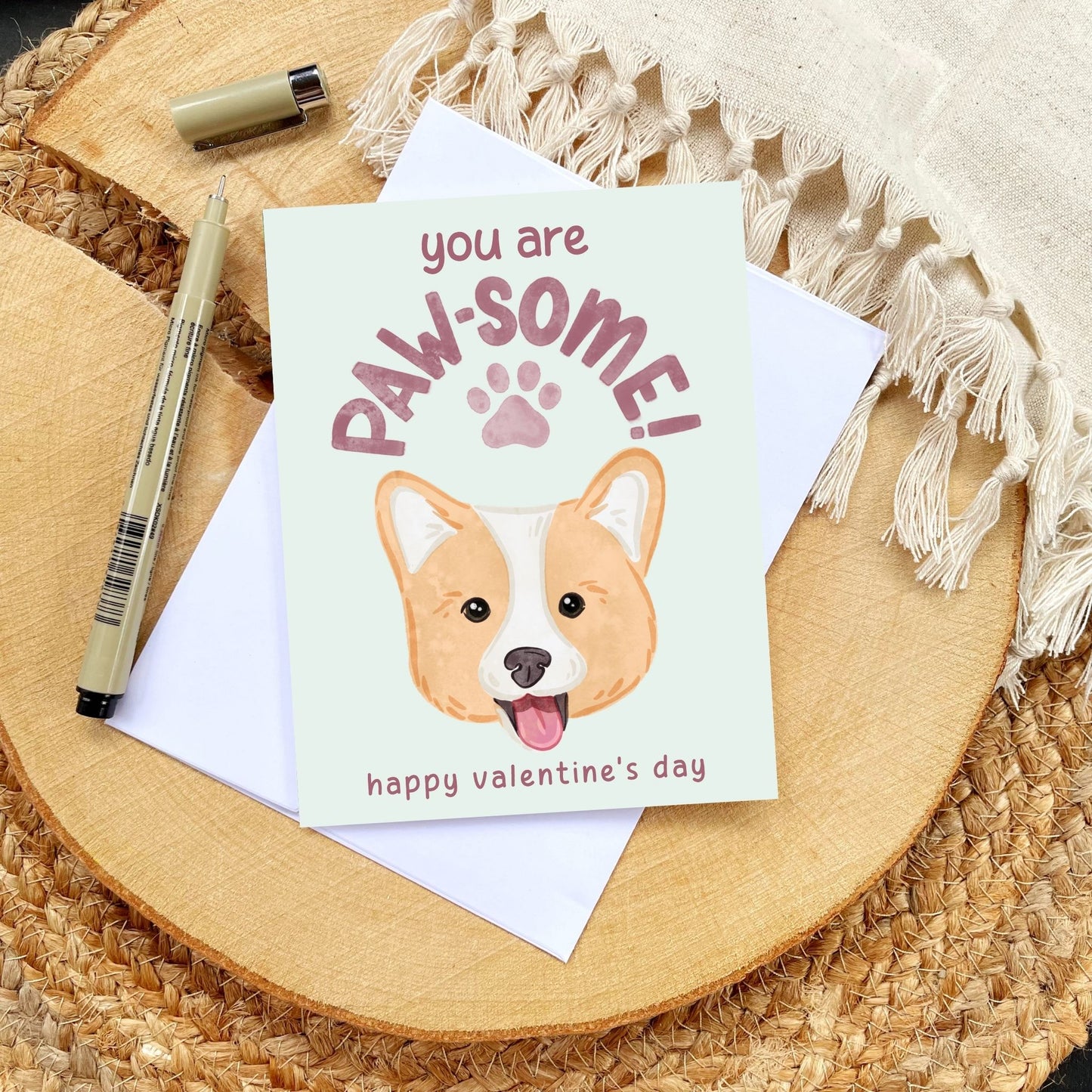 You Are Paw-some Corgi Valentine’s Day Card | Cute Dog Lover Greeting Cards