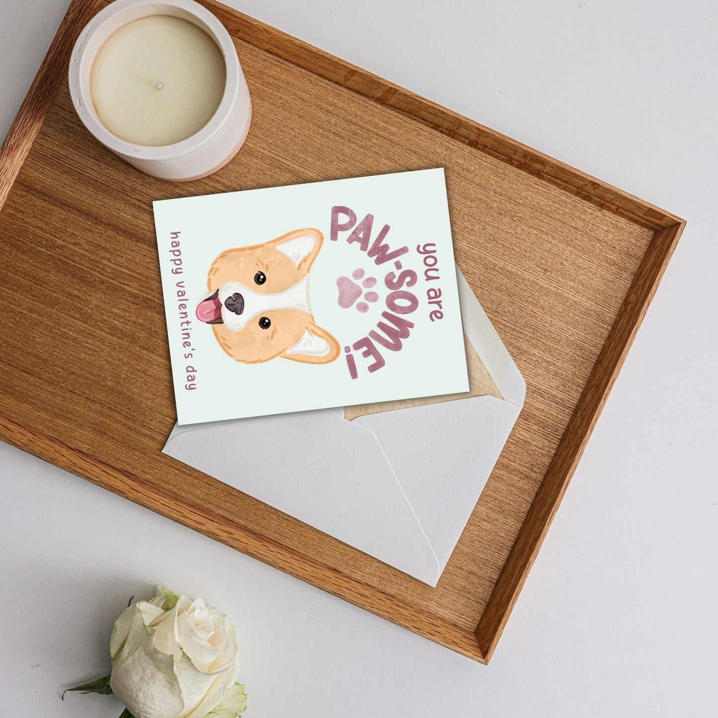 You Are Paw-some Corgi Valentine’s Day Card | Cute Dog Lover Greeting Cards