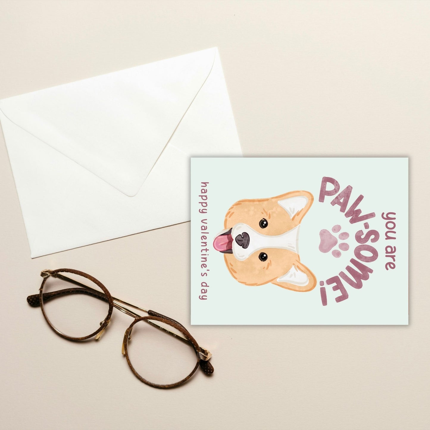 You Are Paw-some Corgi Valentine’s Day Card | Cute Dog Lover Greeting Cards