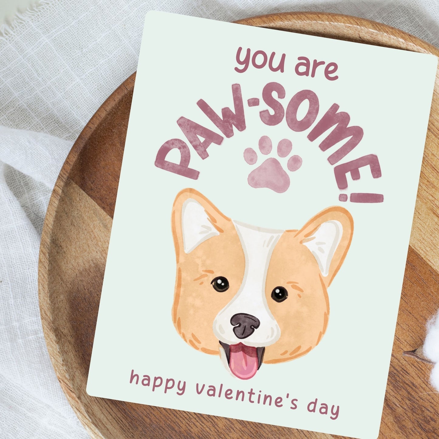 You Are Paw-some Corgi Valentine’s Day Card | Cute Dog Lover Greeting Cards