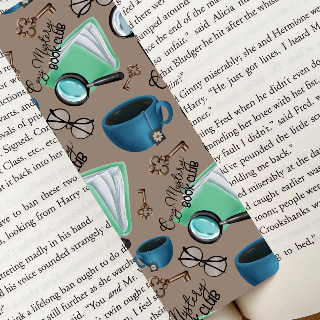 Cozy Mystery Book Club Bookmark for Romance Readers