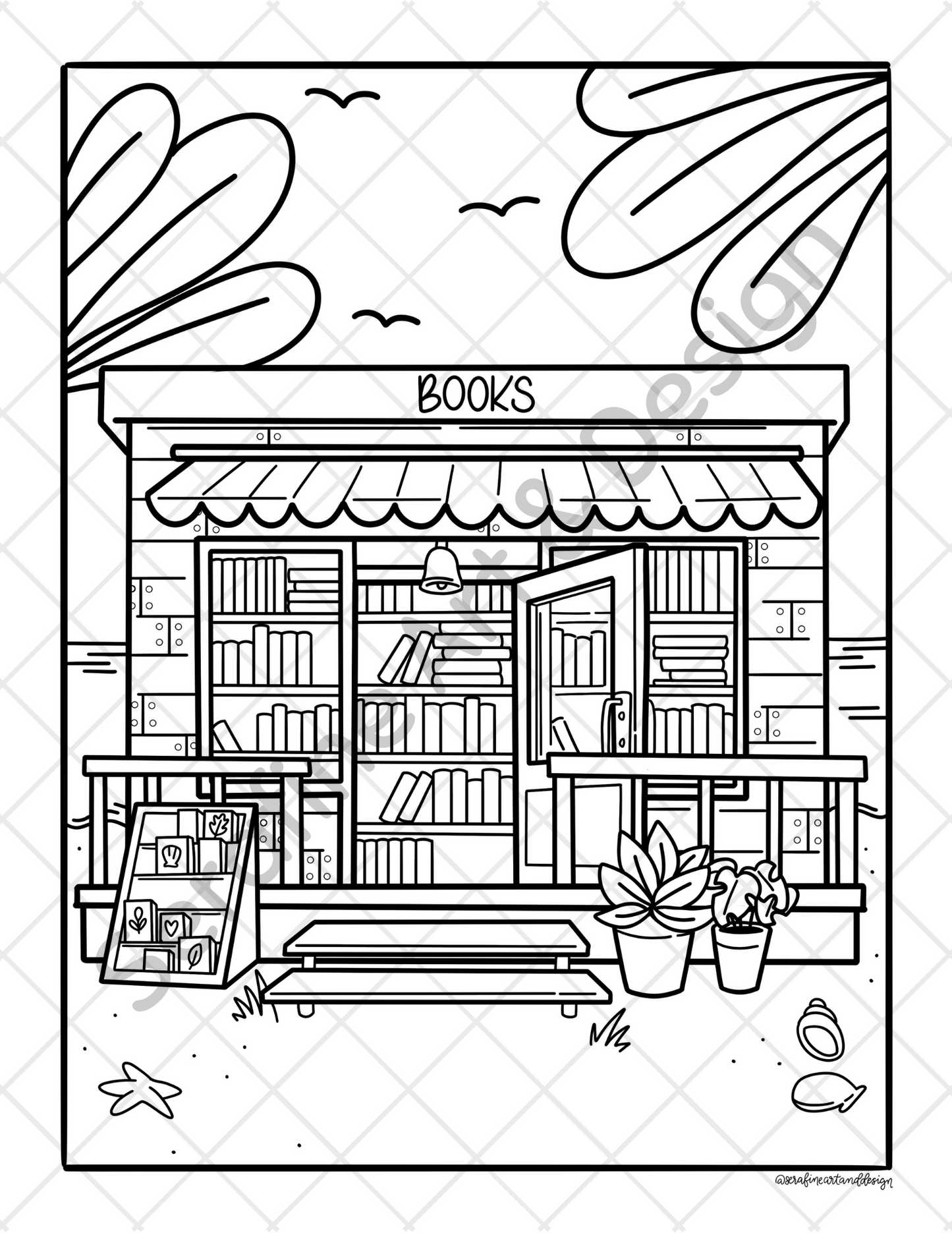 Boardwalks and Book Clubs Summer Beach Coloring Book by Serafine Art and Design