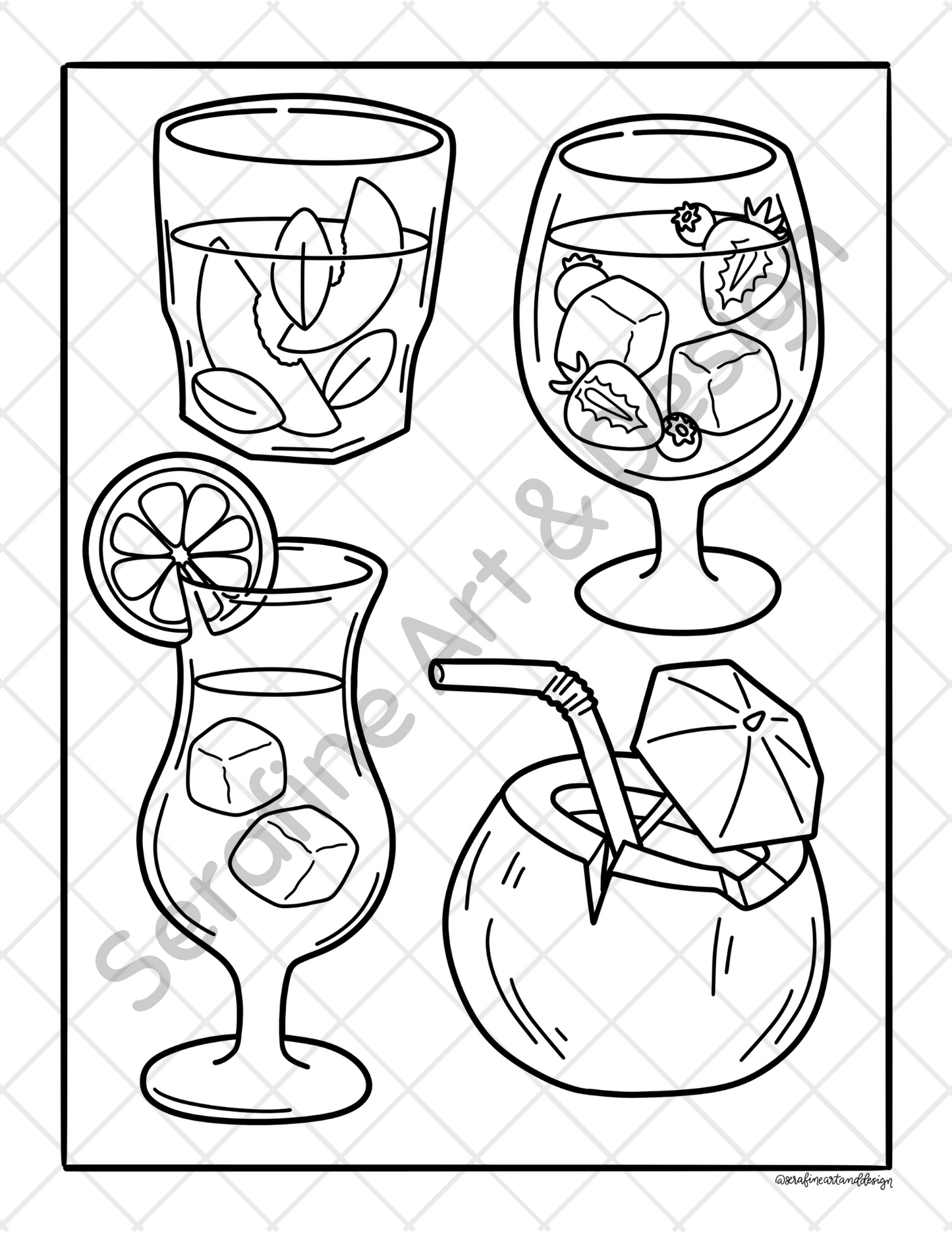 Boardwalks and Book Clubs Summer Beach Coloring Book by Serafine Art and Design
