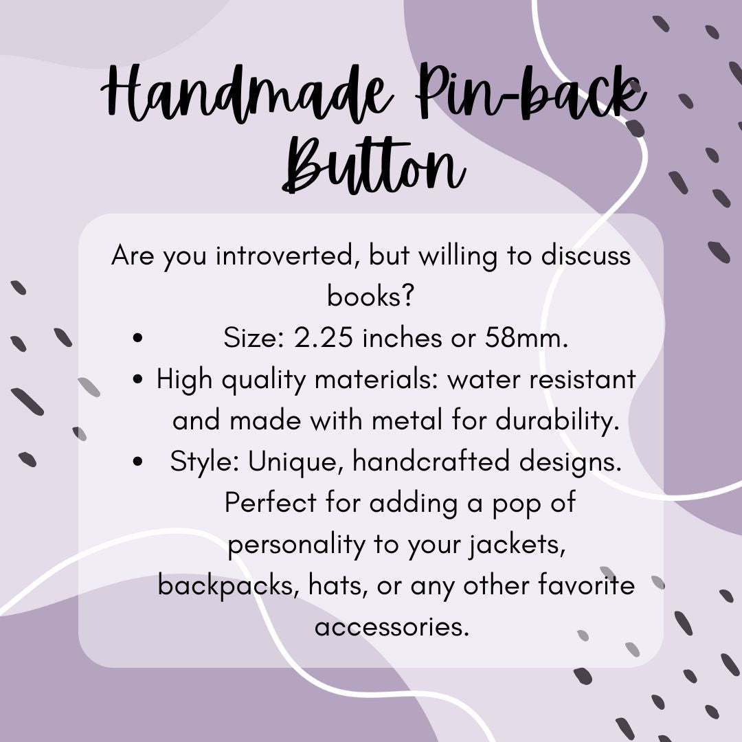 I’d Rather Be Reading Pinback Button | Bookish Pins - Serafine Art & Design -