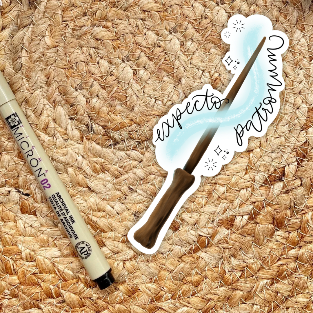 Magic Wand Sticker | Book Merch | Nerdy Kindle Stickers - Serafine Art & Design -