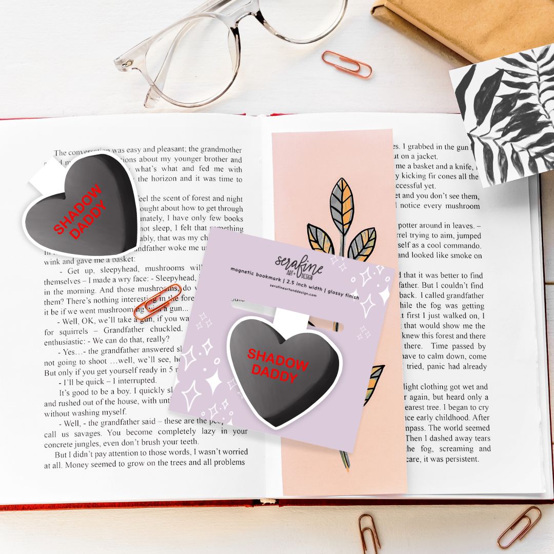 Shadow Daddy Bookish Heart Candies Magnetic Bookmark