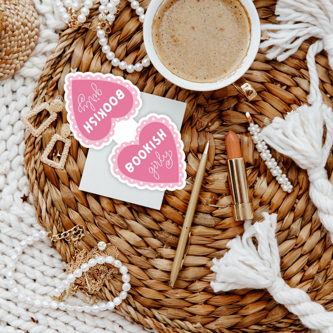 Bookish Girly Pink Lace Heart Magnetic Bookmark
