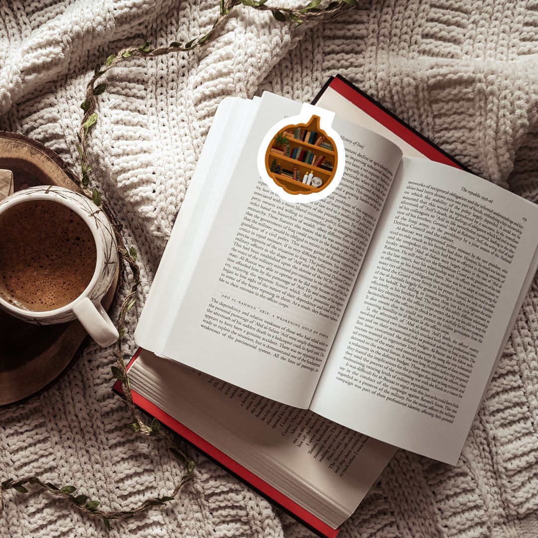 Pumpkin Bookshelf Dark Academia Magnetic Bookmark
