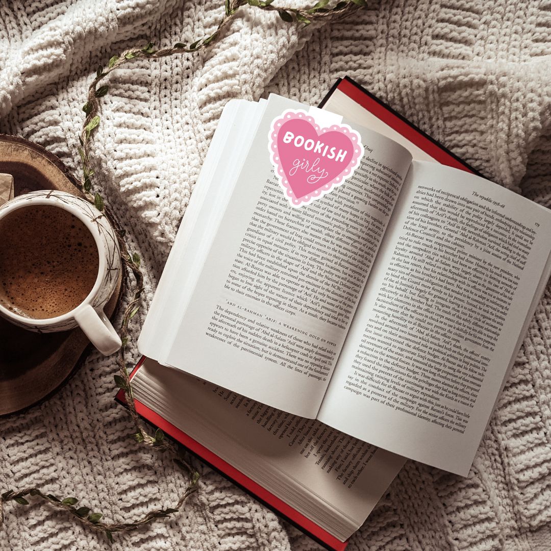 Bookish Girly Pink Lace Heart Magnetic Bookmark