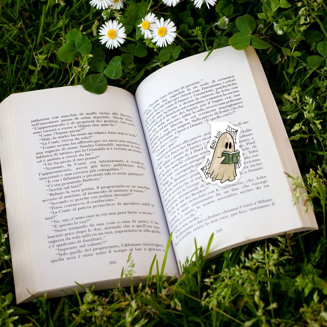 Boo-kish Ghost Dark Academia Magnetic Bookmark