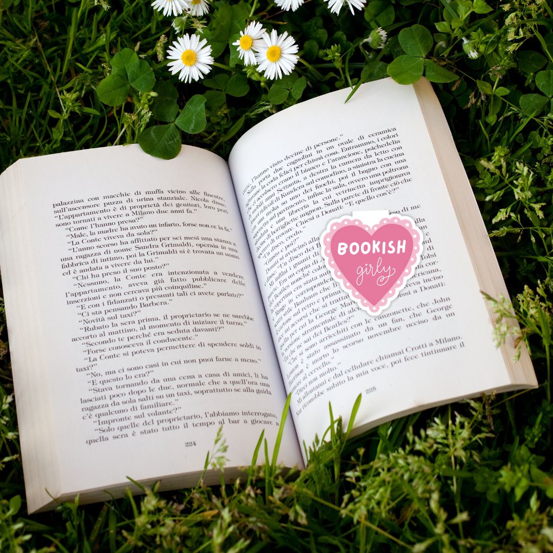 Bookish Girly Pink Lace Heart Magnetic Bookmark