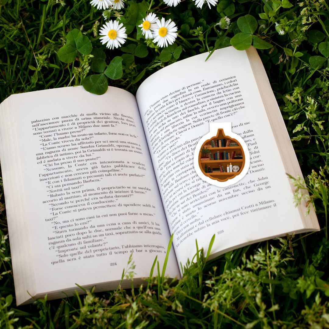 Pumpkin Bookshelf Dark Academia Magnetic Bookmark