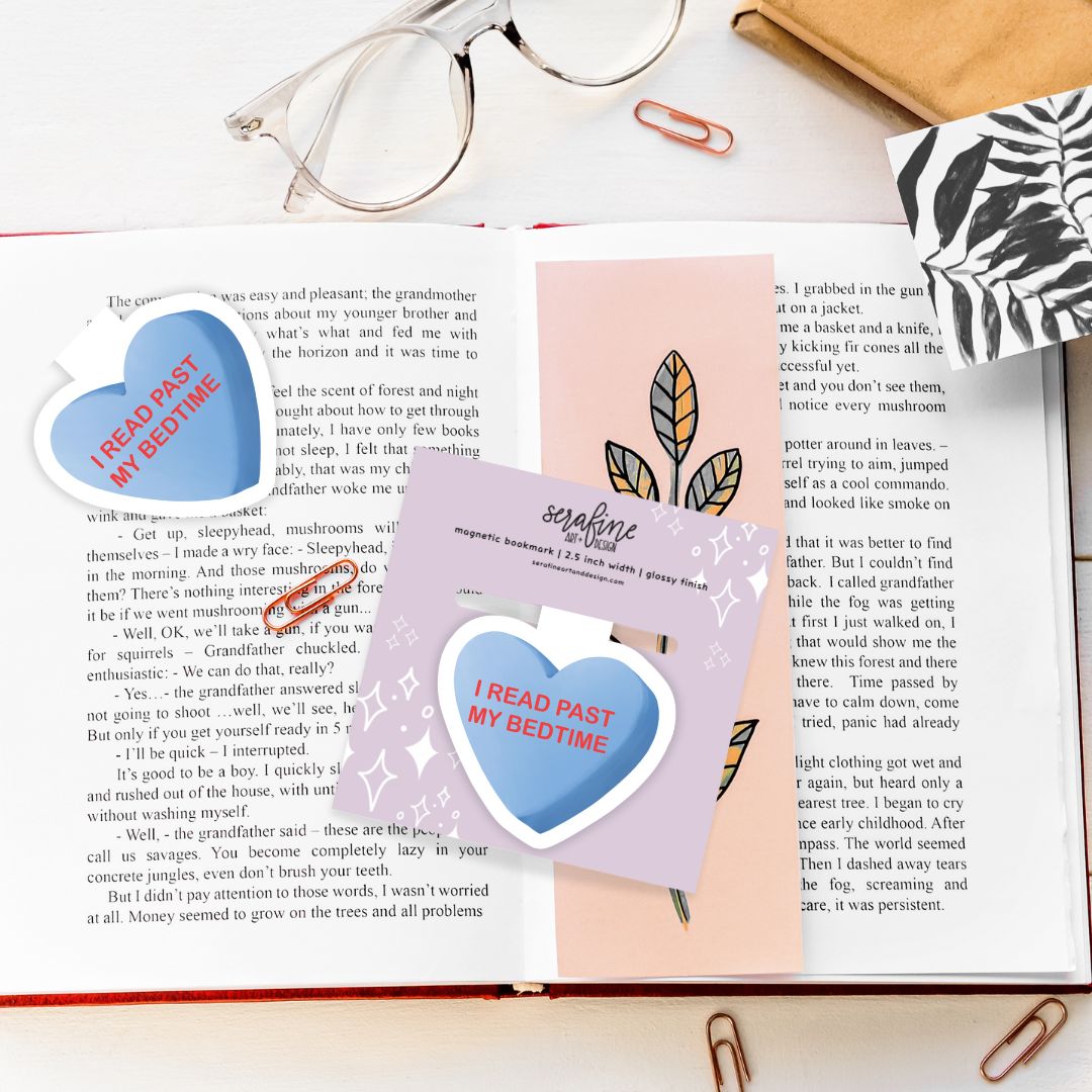 I Read Past My Bedtime Bookish Candies Magnetic Bookmark