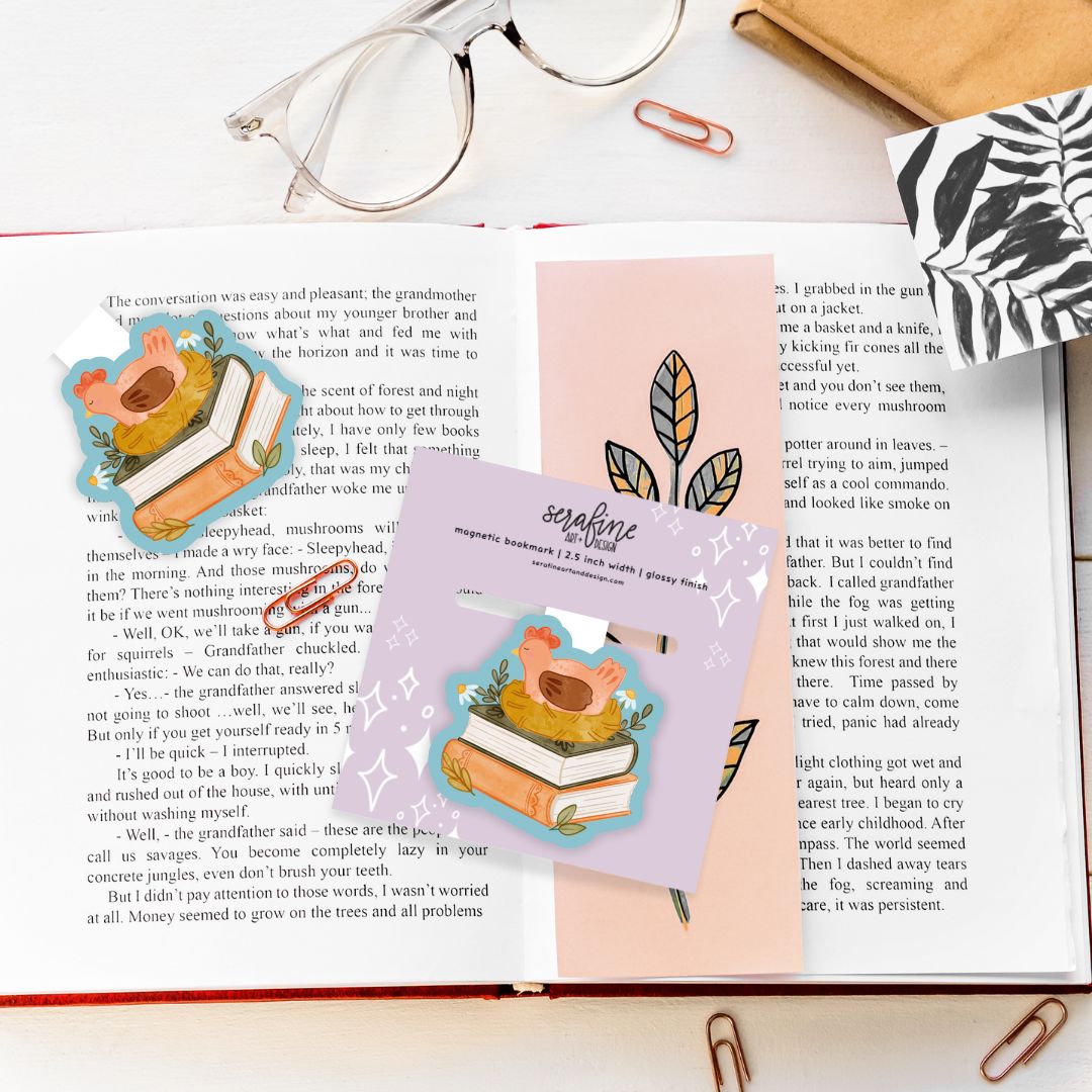 Bookish Chicken Magnetic Bookmark