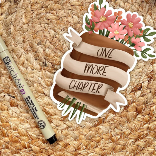 One More Chapter Sticker | Bookish Stickers for Kindle - Serafine Art & Design -