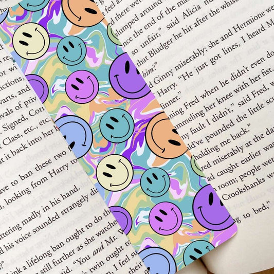 Retro Smiley Face Bookmark | Cute Book Accessories - Serafine Art & Design -