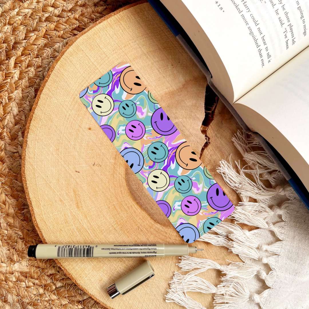 Retro Smiley Face Bookmark | Cute Book Accessories - Serafine Art & Design -