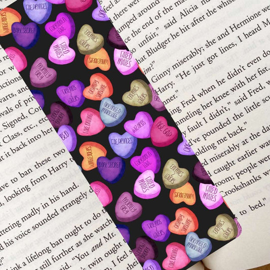Romance Book Tropes Hearts Bookmark - Serafine Art & Design -