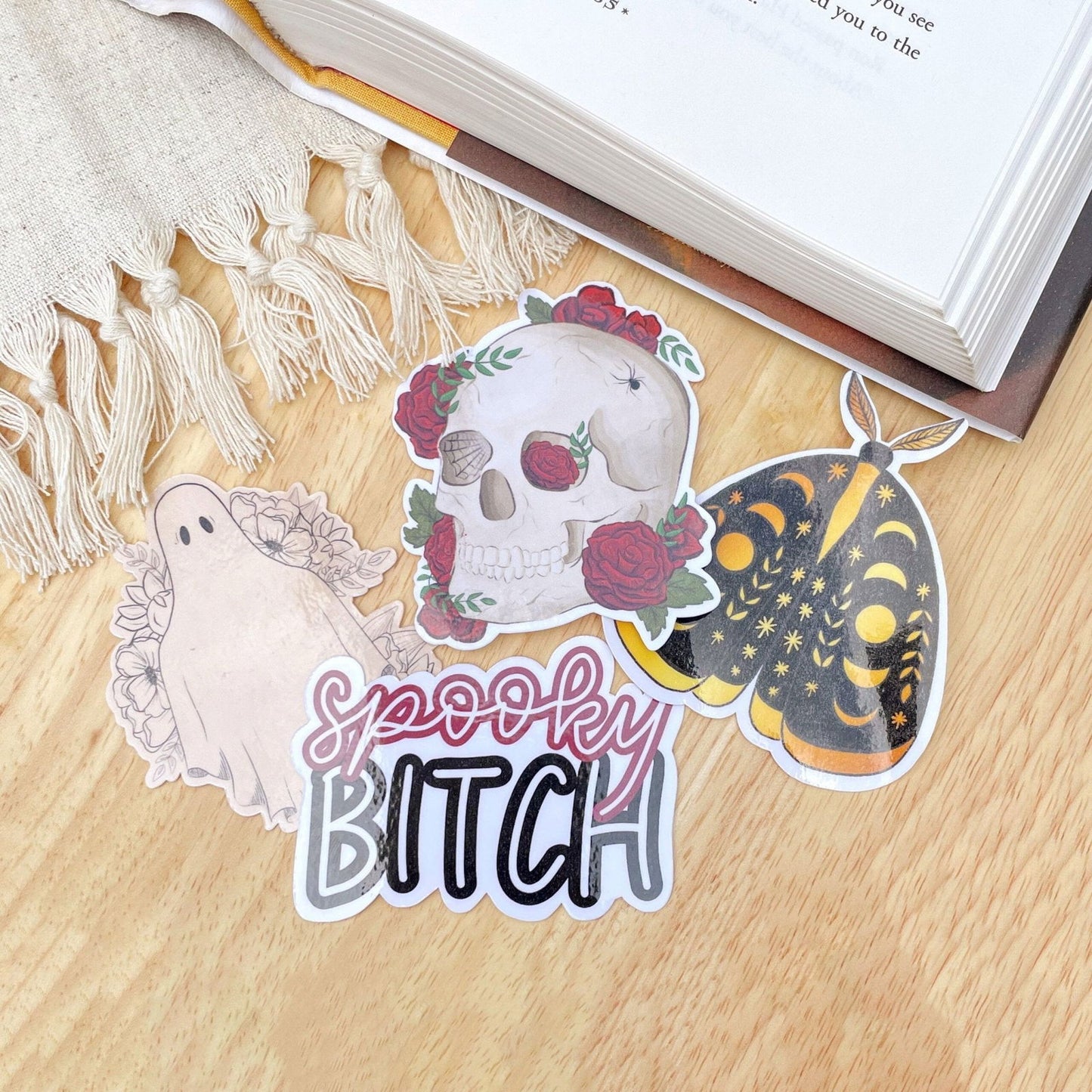 Spooky Sticker Pack | Four Sticker Bundle | Witchy Stickers - Serafine Art & Design -