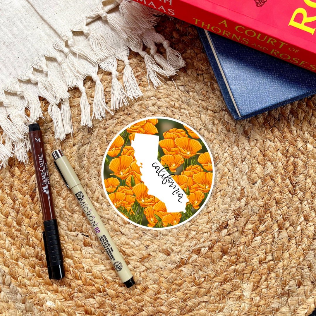 State Flower Sticker | USA Travel Journal Sticker - Serafine Art & Design -