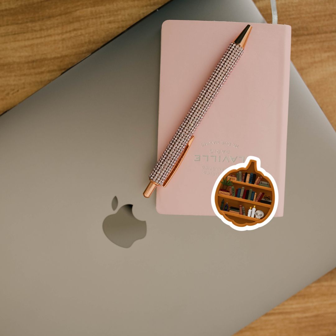 Pumpkin Bookshelf Sticker | Fall & Halloween Kindle Stickers