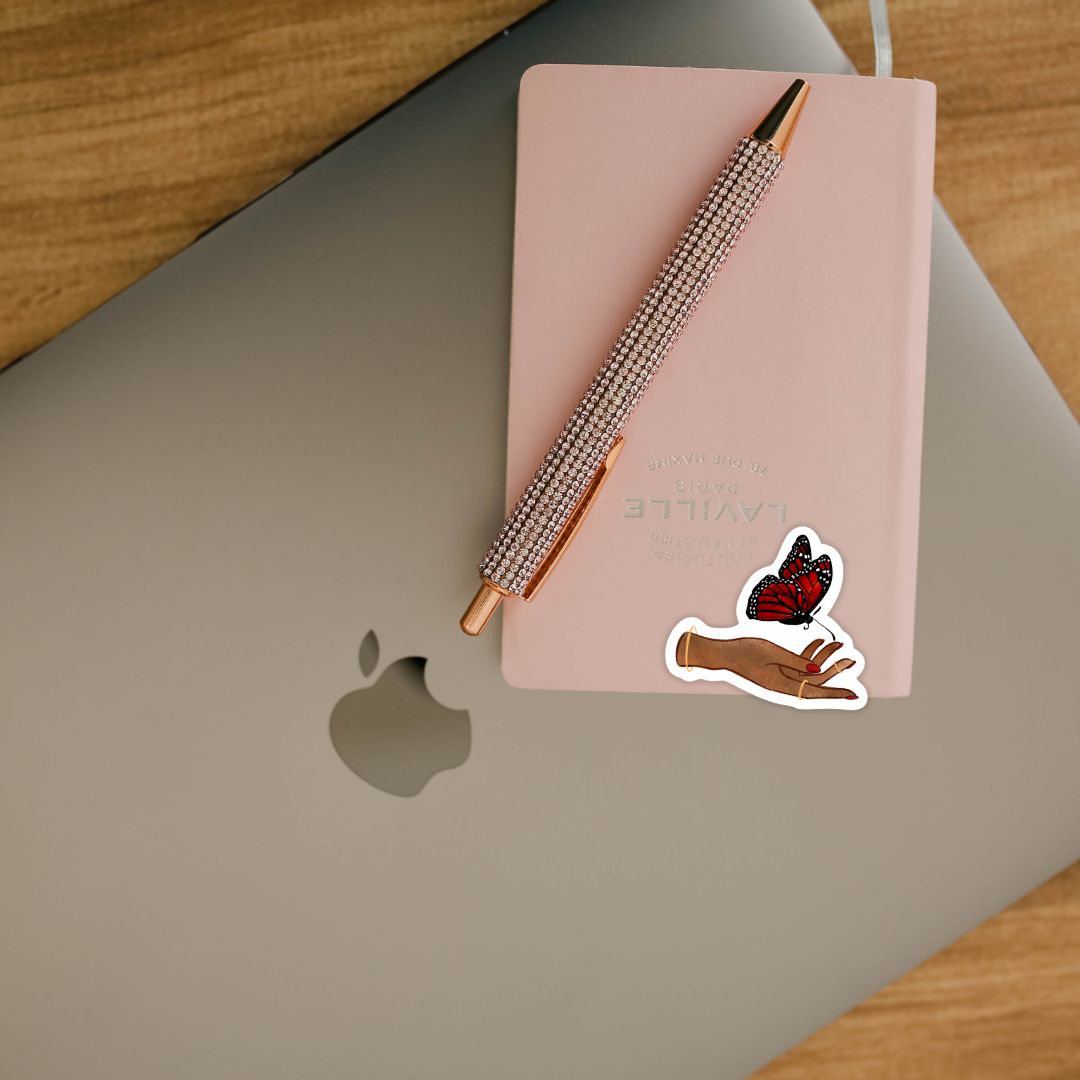 Daughter of No Worlds Tisaanah Red Butterfly Sticker | Carissa Broadbent Officially Licensed